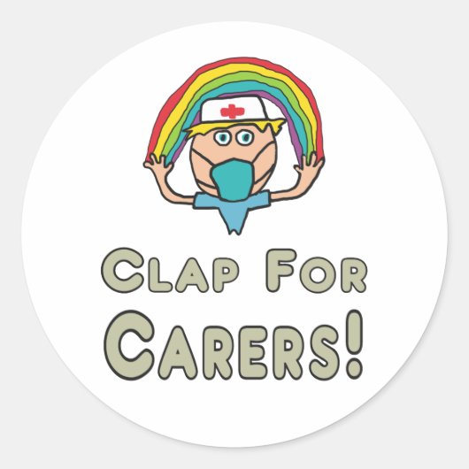 介護者用の拍手 ラウンドシール (正面)