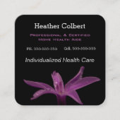 介護者用ブラックアンドクールフローラプロフェッショナル スクエア名刺 (正面)