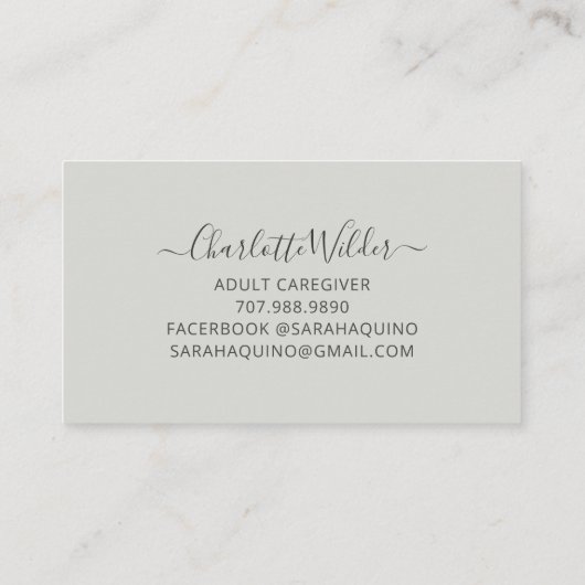 介護者色彩の鮮やかフローラ 名刺 (裏面)