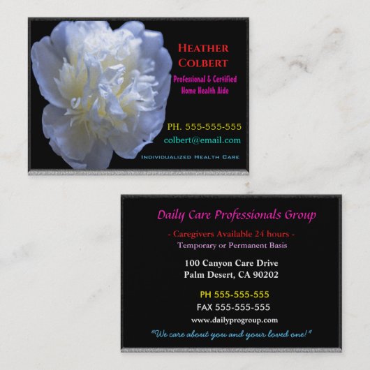 介護者誠実な信頼フローラプロフェッショナル 名刺 (正面/裏面)