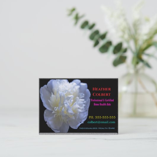 介護者誠実な信頼フローラプロフェッショナル 名刺 (スタンド正面)