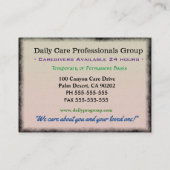 介護者誠実フローラプロフェッショナル 名刺 (裏面)