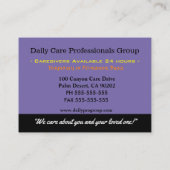介護者陽気付き添い人プロフェッショナル 名刺 (裏面)