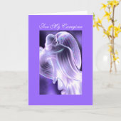 介護者 - エンジェルのグリーティングカード カード (黄色い花)