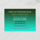 介護者Dandelionヘルパーを信頼 名刺 (裏面)