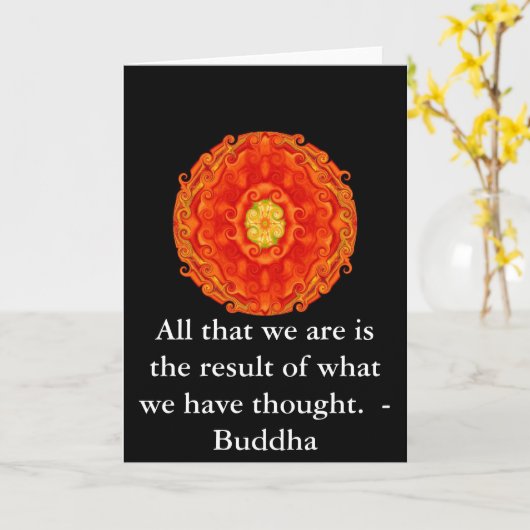 仏からの素晴らしい引用文 カード (黄色い花)