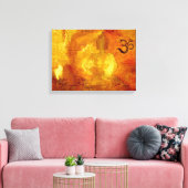 仏とオムとロトスフラワー キャンバスプリント (インサイチュ (リビング))