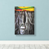 仏とツリー仏教タイ写真 キャンバスプリント (インサイチュ (ウッドフロア))