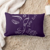 仏のはすOmマニPadmeのハム雑音の白 ランバークッション (ブランケット)