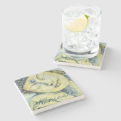 仏のナマステの石のコースター ストーンコースター (横)