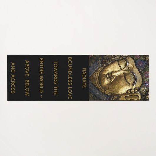 仏のポートレートおよび引用文は無限愛を放射します ヨガマット (裏面(横))