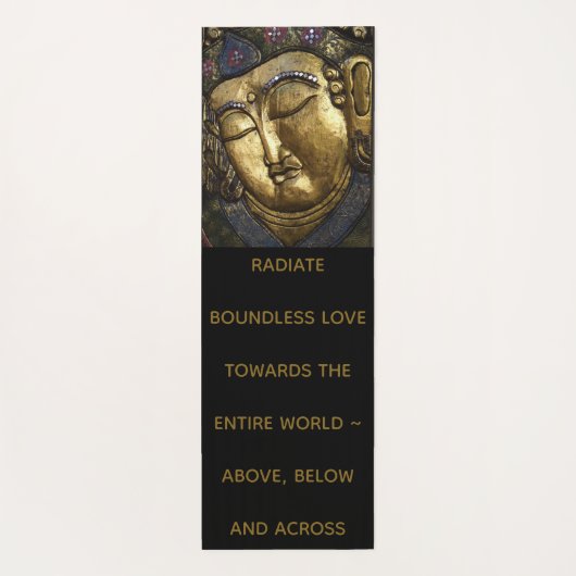 仏のポートレートおよび引用文は無限愛を放射します ヨガマット (裏面)