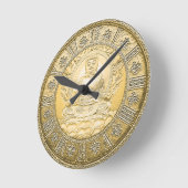 仏のヴィンテージの金ゴールドの一見 ラウンド壁時計 (傾斜)