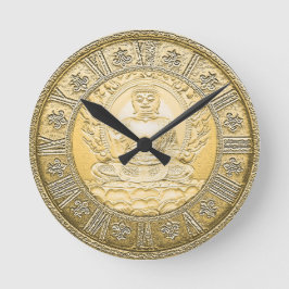 仏のヴィンテージの金ゴールドの一見 ラウンド壁時計