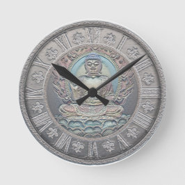 仏のヴィンテージの銀の一見 ラウンド壁時計