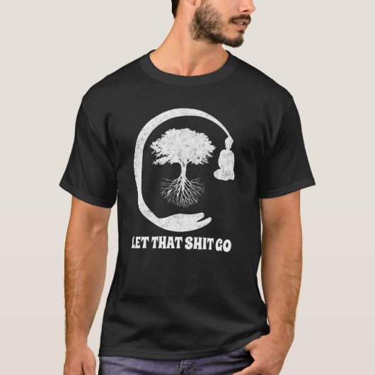 仏の僧侶ナマステ笑顔の幸せ悩む Tシャツ (正面)