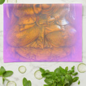 仏の台所タオルをめい想する紫色のオーラ キッチンタオル (折り畳み)