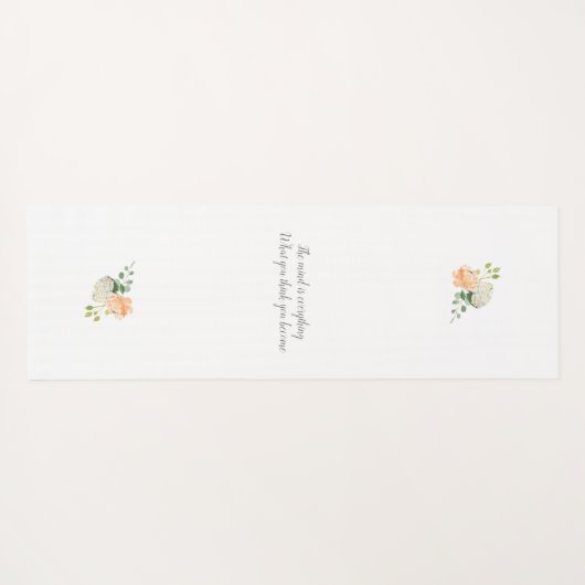 仏の引用文および花柄 ヨガマット (裏面(横))