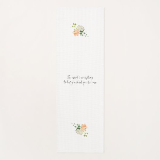 仏の引用文および花柄 ヨガマット (正面)