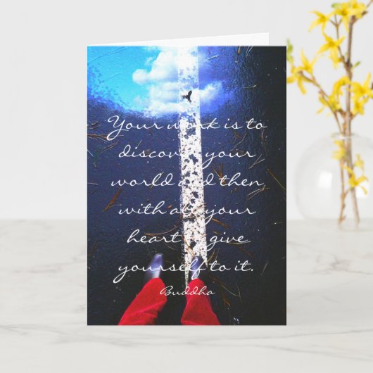 仏の引用文の感動的なイメージ カード (黄色い花)