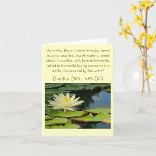 仏の引用文の黄色いはすの花 カード (黄色い花)