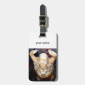 仏の微笑のラベル ラゲッジタグ (正面縦)