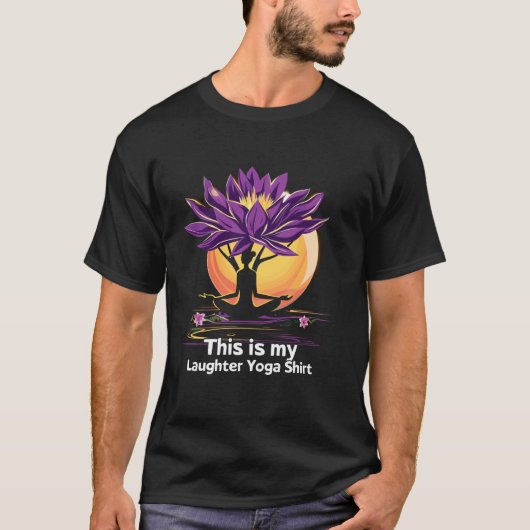 仏の愛好家 笑いの瞑想 面白い笑い ヨー Tシャツ (正面)