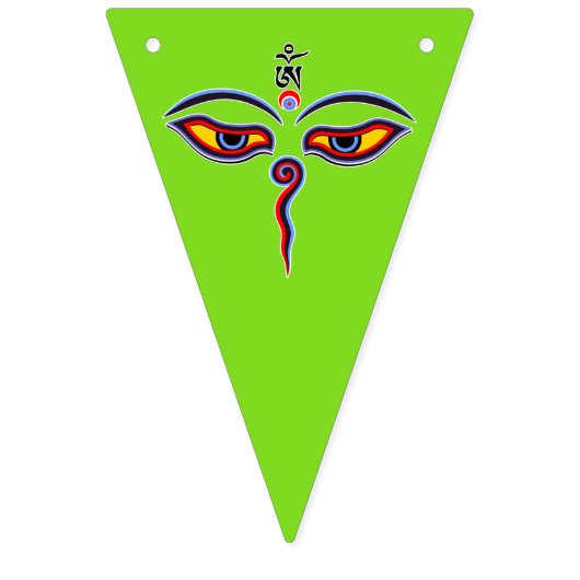 仏の智慧の目 – 菩提寺の目 バンティングフラッグ (第3の旗)