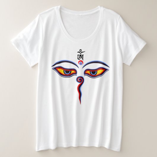 仏の智慧の目 – 菩提寺の目 プラスサイズTシャツ (デザイン正面)
