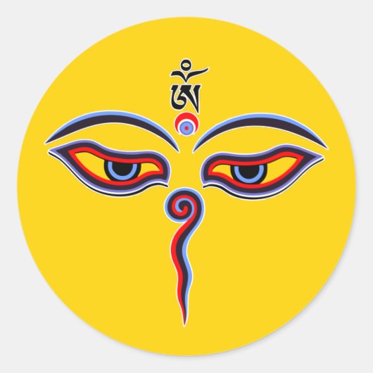 仏の智慧の目 – 菩提寺の目 ラウンドシール (正面)