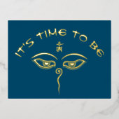 仏の智慧の目 – 菩提寺の目 箔シーズンポストカード (正面)