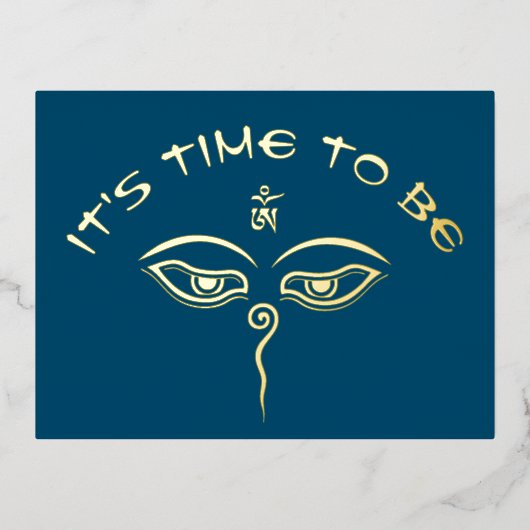 仏の智慧の目 – 菩提寺の目 箔シーズンポストカード (正面)