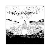 仏の最初の説教教えのゴム印 ラバースタンプ (インプリント)