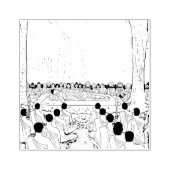 仏の最後の涅槃印 ラバースタンプ (インプリント)