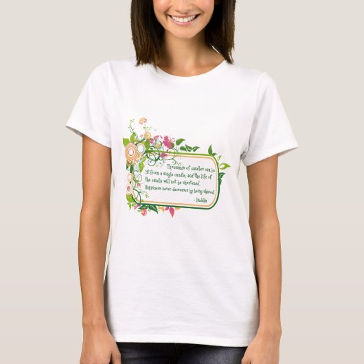 仏の独身のな蝋燭の引用文 Tシャツ (正面)