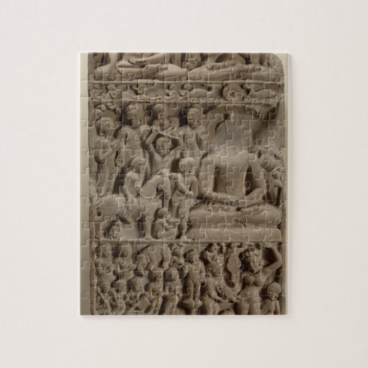 仏の生命、Sarnath、ウタール・パラデシュからの場面 ジグソーパズル (縦)