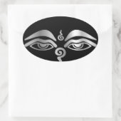 仏の目 – 仏教記号 楕円形シール (バッグ)