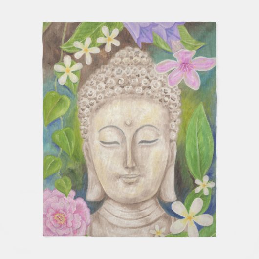 仏の花のフリース フリースブランケット (正面)