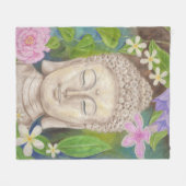 仏の花のフリース フリースブランケット (正面(横))