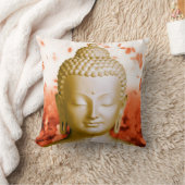 仏の落ち着いた正方形の枕 クッション (ブランケット)