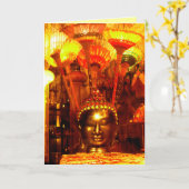 仏の買物をするバースデー・カード| | Ubudバリ島 カード (黄色い花)