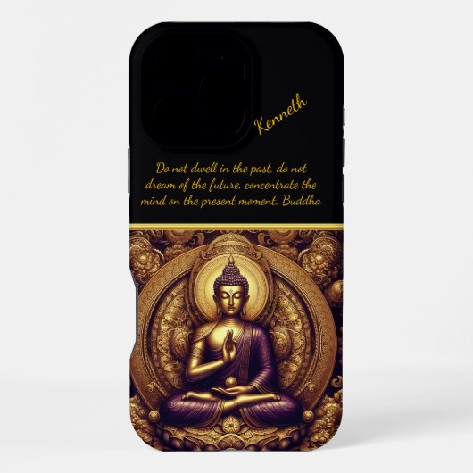 仏の金ゴールドレリーフ、 浮き彫り。 iPhoneケース (裏面)