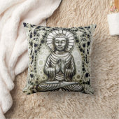 仏の銀製の装飾用クッション クッション (ブランケット)