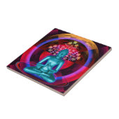 仏の青いタイルのめい想 タイル (側面)