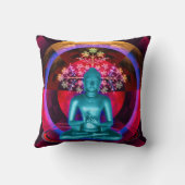 仏の青い装飾用クッションのめい想 クッション (裏面)