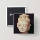 仏の頭部、Greco仏教のスタイル 缶バッジ (正面&裏面)