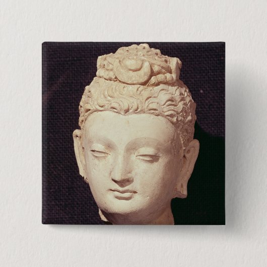 仏の頭部、Greco仏教のスタイル 缶バッジ (正面)