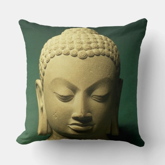 仏の頭部、Sarnath (砂岩) クッション (正面)