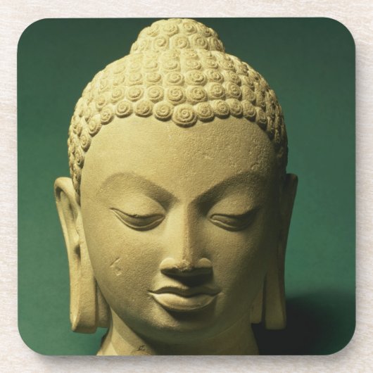 仏の頭部、Sarnath (砂岩) コースター (正面)