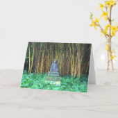 仏の黙想-カウアイ島、ハワイ カード (黄色い花)